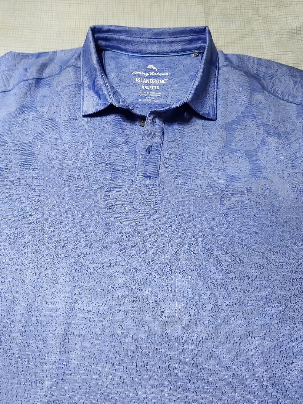 Tommy Bahama Light Blue Jacquard IslandZone Polo